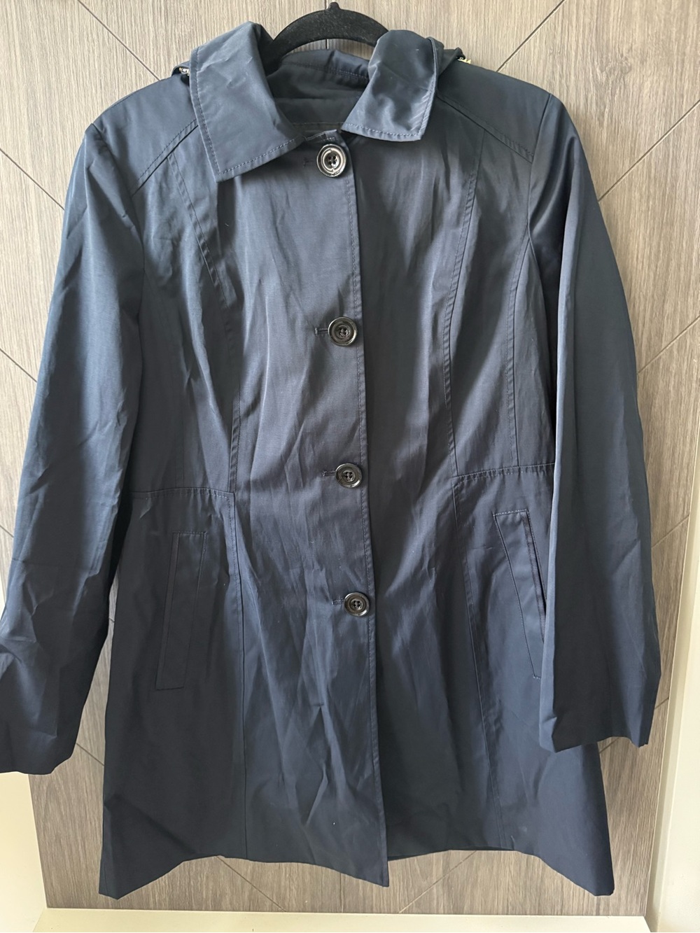 London Fog Classic Navy Women's Single-Breasted Trench Coat